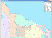 Presque Isle County Wall Map Color Cast Style